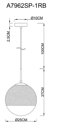 Подвесной светильник Arte Lamp JUPITER copper A7962SP-1RB